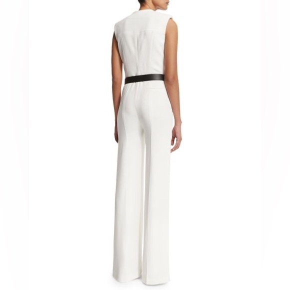 NWT Escada White Zip Front Belted Wide Leg Jumpsuit  Sz.34  Modern Capsule - Picture 4 of 7